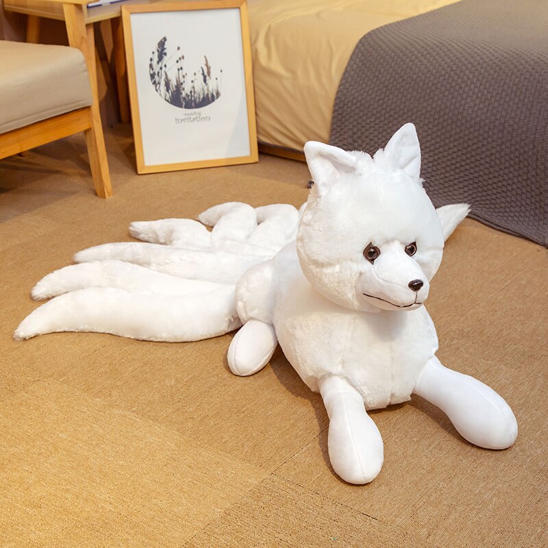 Plüschtier weißer Fuchs mit weichem Fell - kuscheltier- Stofftier Bildidee 