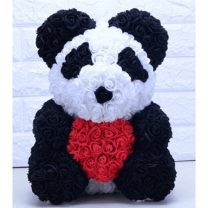Plüschtier Panda rote Rosen Plüschtier Valentinstag Material: Baumwolle