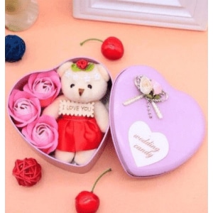 Plüsch Bär rosa Liebesbox Plüsch Valentinstag Material: Baumwolle