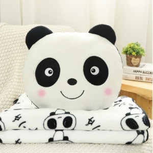 Plüschtier Fröhlicher Panda mit Decke Plüschtier Panda Plüschtier Tiere Altersgruppe: > 3 Jahre