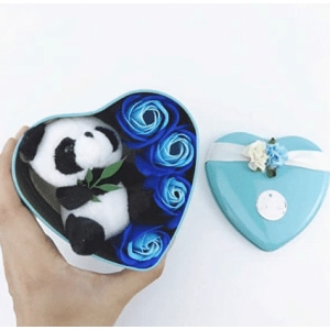 Plüschtier Panda hellblau Valentinstag Plüschtier Valentinstag Materialien: Baumwolle