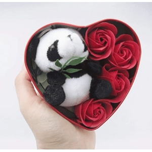 Plüschtier Panda rote Box Valentinstag Plüschtier Valentinstag Materialien: Baumwolle