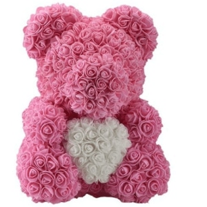 Plüsch Bären rosa Rosen Plüsch Valentinstag Material: Baumwolle