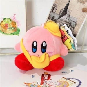 Plüschtier Kirby rosa mit gelber Mütze
