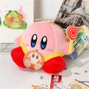 Plüsch Kirby rosa, sitzend mit Zuckerstange