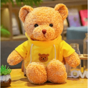 Teddybär mit Pullover Plüschtier Plüschtier Bär Farbe: Gelb Größe: 70cm