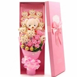 Blumenstrauß Teddybär Plüschtier Valentinstag Material: Baumwolle
