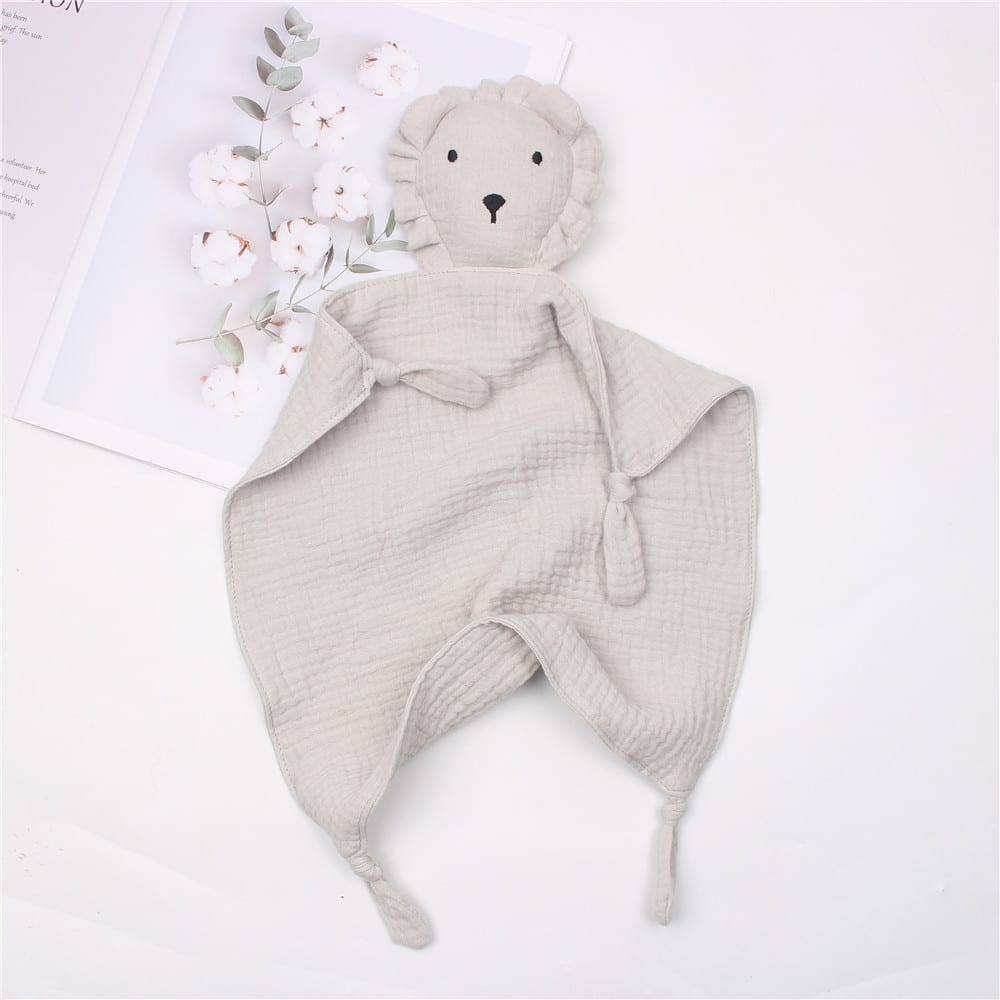 Schnuffeltuch Aus Bio-Baumwolle - Weiches Kuscheltuch Für Babys Mit Niedlichem Löwen-Design