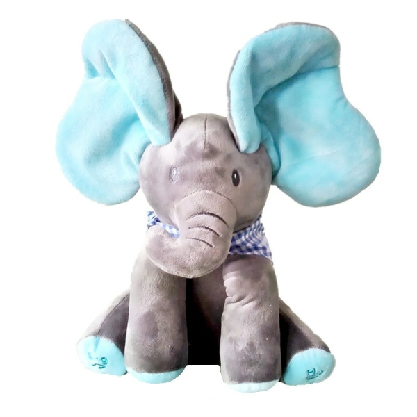 Elektrisches Kinderspielzeug Elefant "Kuckuck" mit Ohren in Blau